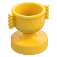 Duplo Trophy Cup with Number 1 in Shield - Closed Handles, Deep Notches (Yellow)