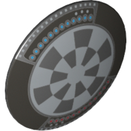 Shield Round Bowed with Dart Board (Dejarik Hologame Board) Print (Black)