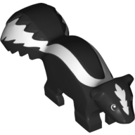 Animal, Skunk with White Fur Print (Black)