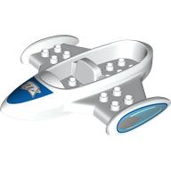 Duplo Spaceship Body with Blue and Silver (Miles From Tomorrowland) Print (White)