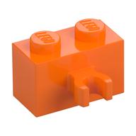 Brick Special 1 x 2 with Vertical Clip [Open O Clip] (Orange)