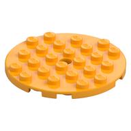 Plate Round 6 x 6 with Hole (Bright Light Orange)