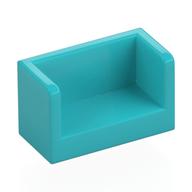 Panel 1 x 2 x 1 with Rounded Corners and 2 Sides (Medium Azure)