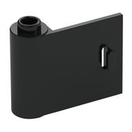Door 1 x 3 x 2 Left - Open Between Top and Bottom Hinge (Black)