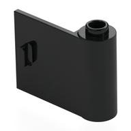 Door 1 x 3 x 2 Right - Open Between Top and Bottom Hinge (Black)