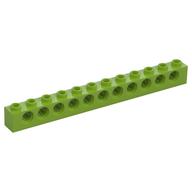 Technic Brick 1 x 12 [11 Pin Holes] (Lime)