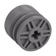 Wheel 18mm x 14mm with Axle Hole, Fake Bolts and Shallow Spokes (Flat Silver)