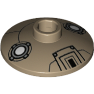 Dish 2 x 2 Inverted [Radar] with Machinery (Dalek Head) Print (Dark Tan)
