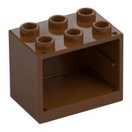 Cupboard 2 x 3 x 2 with Hollow Studs (Reddish Brown)