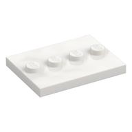Plate Special 3 x 4 with 1 x 4 Center Studs [Plain] (White)