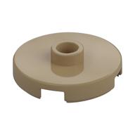 Plate Special Round 2 x 2 with Center Stud (Jumper Plate) (Dark Tan)