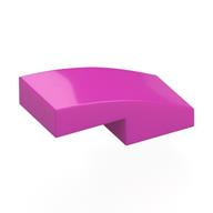 Brick Curved 2 x 1 No Studs [1/2 Bow] (Dark Pink)