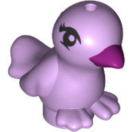 Animal, Bird, Two Feet with Magenta Beak and Black Eyes Pattern (Lavender)
