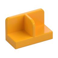 Panel 1 x 2 x 1 with Rounded Corners and Central Divider (Bright Light Orange)