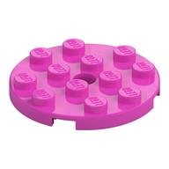 Plate Round 4 x 4 with Pin Hole (Dark Pink)