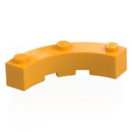 Brick Round Corner 4 x 4 Macaroni Wide with 3 Studs (Bright Light Orange)