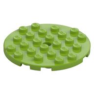 Plate Round 6 x 6 with Hole (Lime)