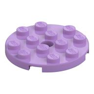Plate Round 4 x 4 with Pin Hole (Medium Lavender)
