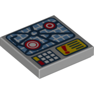 Tile 2 x 2 with Computer Screen, City Plan Print (Light Bluish Gray)