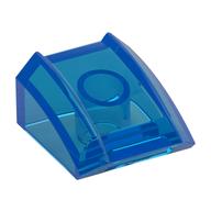 Brick Curved 2 x 2 with Lip, No Studs (Trans-Dark Blue)