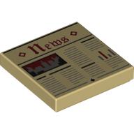 Tile 2 x 2 with News Print (Tan)