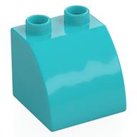Duplo Brick 2 x 2 x 1 1/2 with Curved Top (Medium Azure)