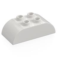 Duplo Brick 2 x 4 Curved Top (White)