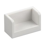 Panel 1 x 2 x 1 with Rounded Corners and 2 Sides (White)