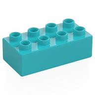 Duplo Brick 2 x 4 (Medium Azure)