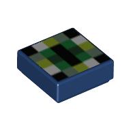 Tile 1 x 1 with Minecraft Ender Eye Print (Dark Blue)