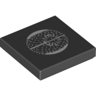 Tile 2 x 2 with Death Star Print (Black)