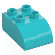 Duplo Brick 2 x 3 with Curved Top (Medium Azure)