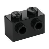Brick Special 1 x 2 with 2 Studs on 1 Side (Black)