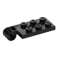 Hinge Plate 2 x 4 with Pin Hole with 3 Holes - Top (Black)
