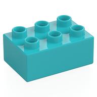 Duplo Brick 2 x 3 (Medium Azure)