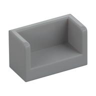 Panel 1 x 2 x 1 with Rounded Corners and 2 Sides (Light Bluish Gray)