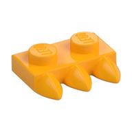 Plate Special 1 x 2 with Three Teeth [Tri-Tooth] (Bright Light Orange)