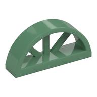 Window 1 x 4 x 1 2/3 with Spoked Rounded Top (Sand Green)