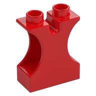 Duplo Brick 1 x 2 x 2 with Side Cutouts and Channel in Top (Red)