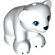 Animal, Bear, Small with Hole in Top - Black Nose and Claws - Dark Azure Eyes Print (White)