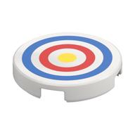 Tile Round 2 x 2 with Archery Target Print (White)