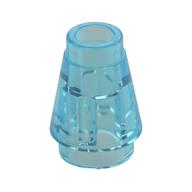 Cone 1 x 1 [Top Groove] (Trans-Light Blue)