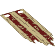 Flag 3 x 8 with Tattered Edge and Red Stripes Print (Tan)