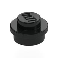 Plate Round 1 x 1 with Solid Stud (Black)