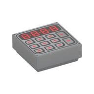 Tile 1 x 1 with Keypad Print (Light Bluish Gray)