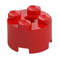 Brick Round 2 x 2 with Axle Hole (Red)