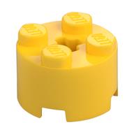 Brick Round 2 x 2 with Axle Hole (Yellow)