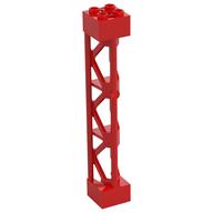 Support 2 x 2 x 10 Girder Triangular Vertical - Type 4 - 3 Posts, 3 Sections (Red)