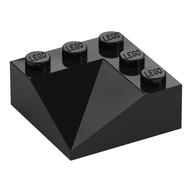 Brick Sloped 33° 3 x 3 Double Concave (Black)
