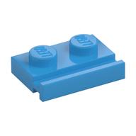 Plate Special 1 x 2 with Door Rail (Dark Azure)